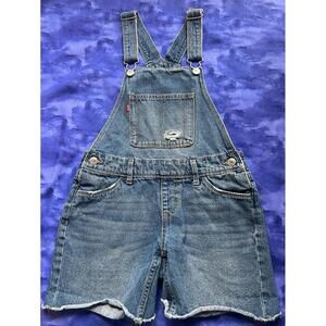 Levi Strauss and Co Shortall Bib Shorts Denim Overalls Youth 10 Regular